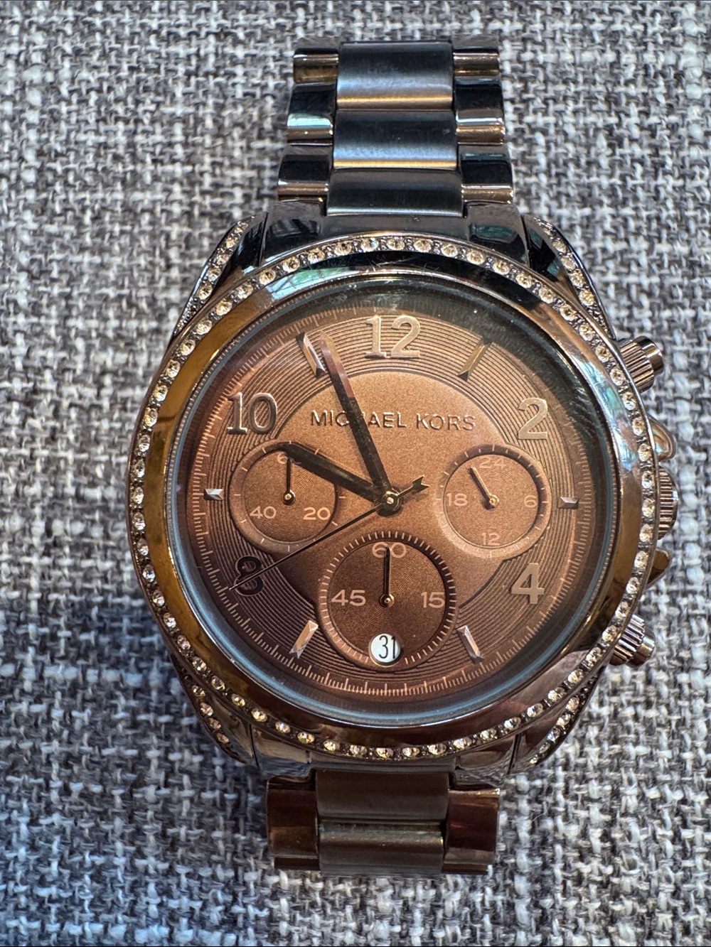 Michael Kors bronze Crystal Accent Chronograph Watch - Picture 2 of 4